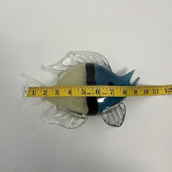 Art Blown Glass Fish Sculpture Statue Large Multi Color Heavy Unmarked - Picture 3 of 10